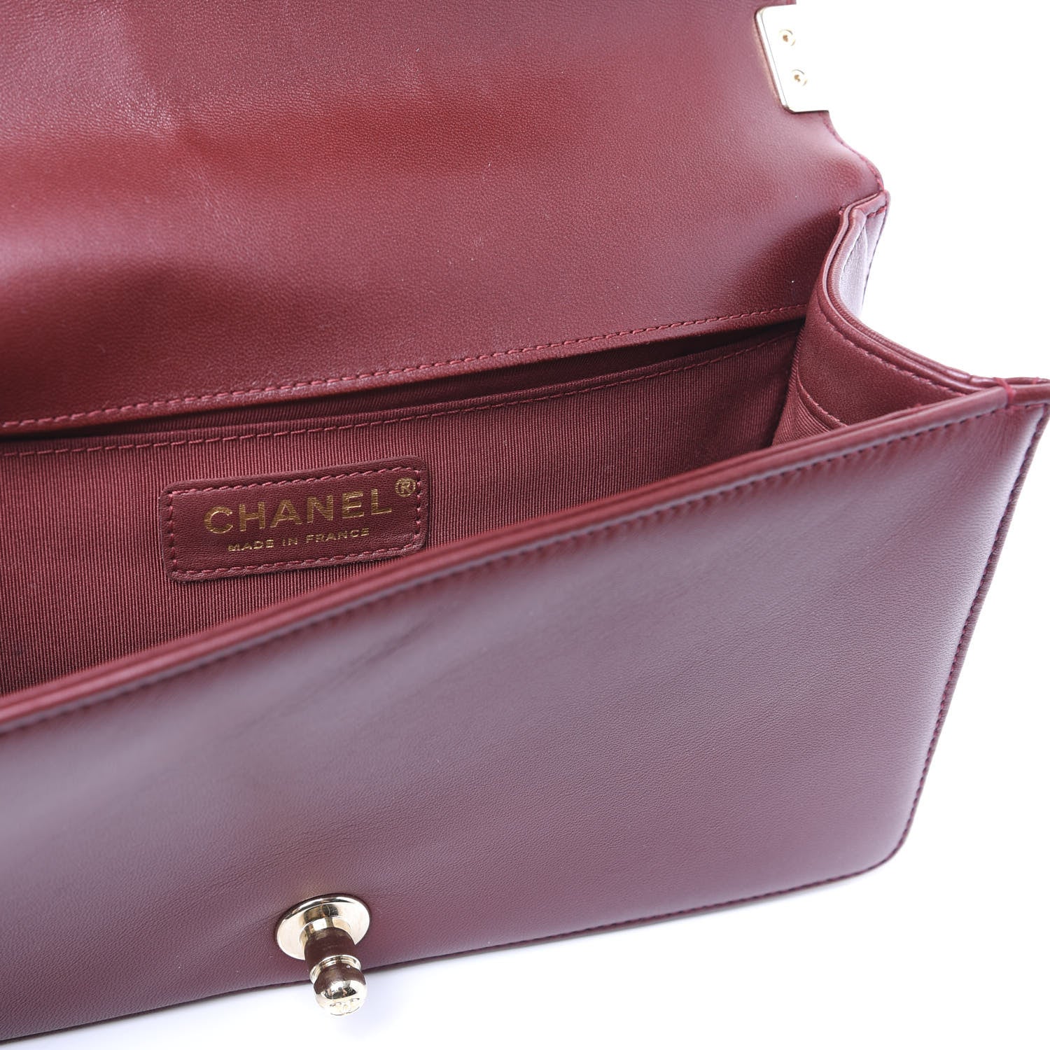 Chanel Lambskin Quilted Medium Boy Flap Burgundy 7 of 10