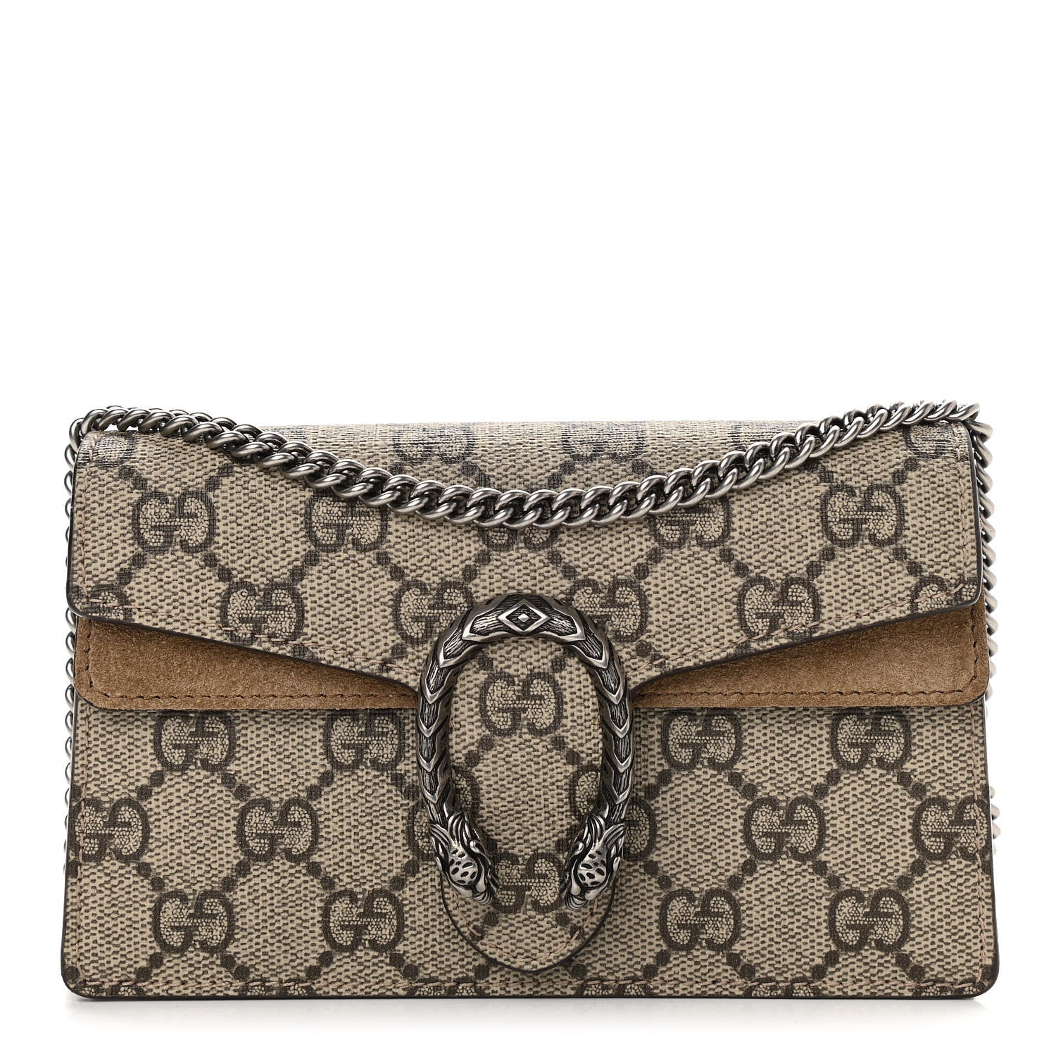 Gucci GG Supreme Monogram Super Mini Dionysus Shoulder Bag Taupe 1 of 10