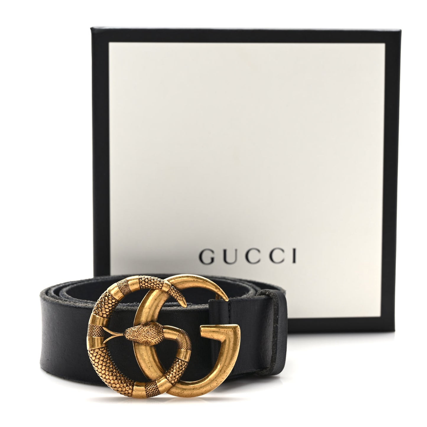 Faded Calfskin Snake Double G 40mm Belt 95 38 Black