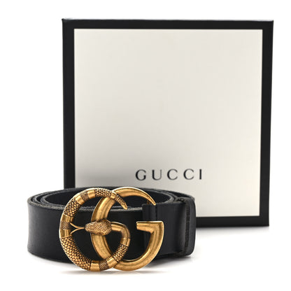 Gucci Faded Calfskin Snake Double G 40mm Belt 95 38 Black 6 of 6