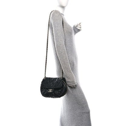 Chanel Washed Lambskin Quilted Medium Chain Around Messenger Black 2 of 11