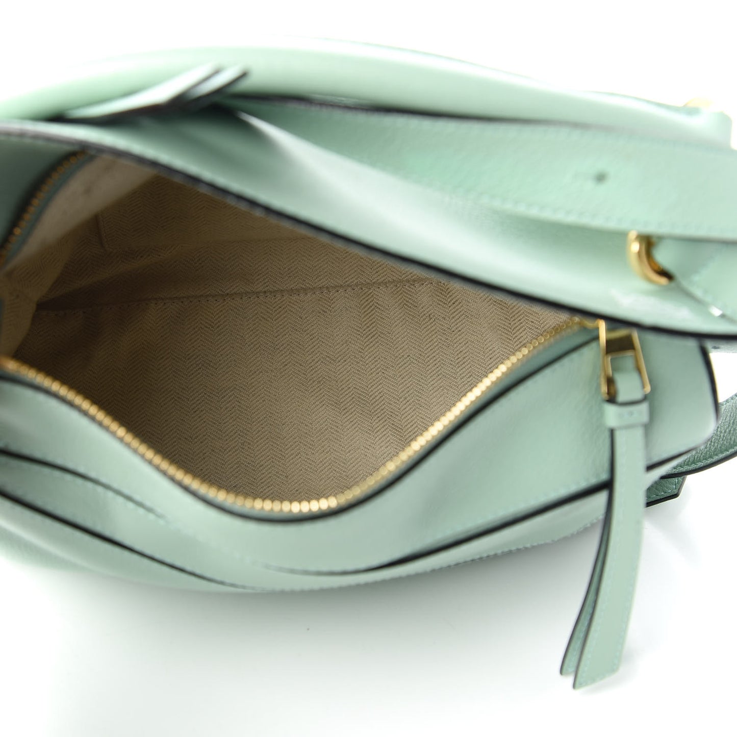 Calfskin Small Puzzle Bag Sea Water Green
