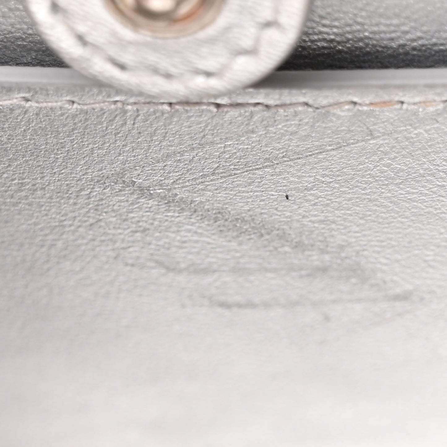 Metallic Brushed Calfskin Micro Wanda Top Handle Bag Argento