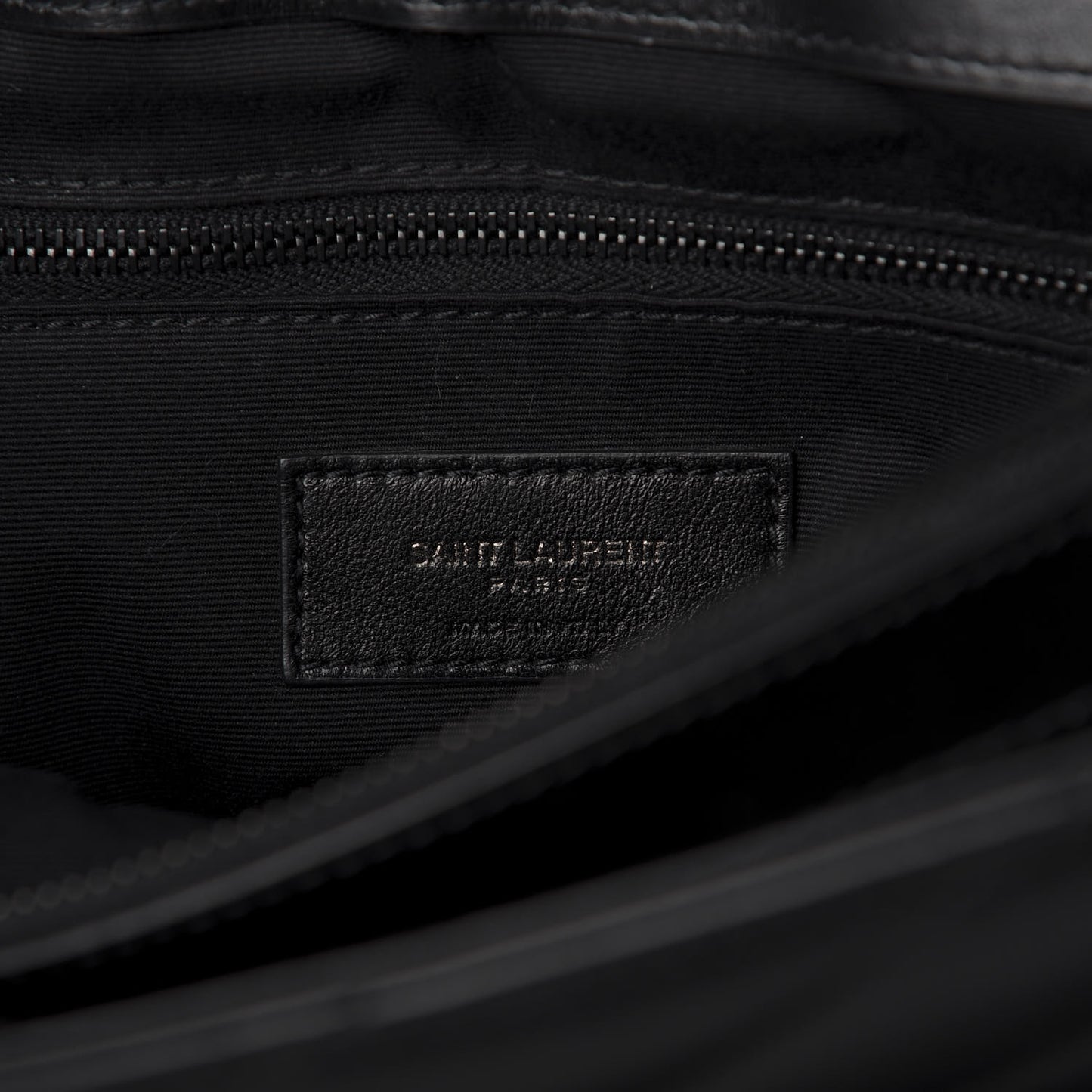 Calfskin Y Quilted Monogram Medium Loulou Chain Satchel Black