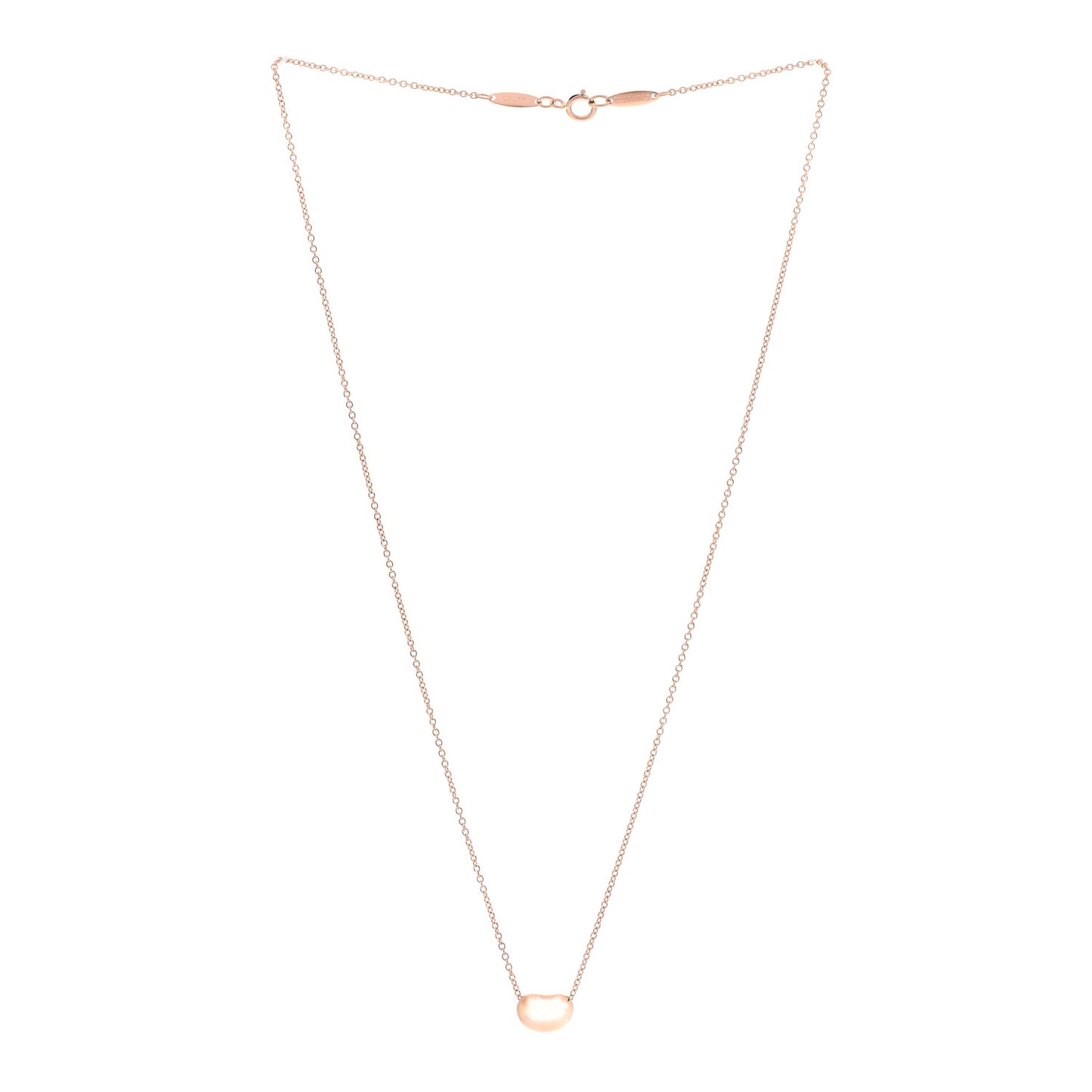 18K Rose Gold 9mm Elsa Peretti Bean Pendant Necklace