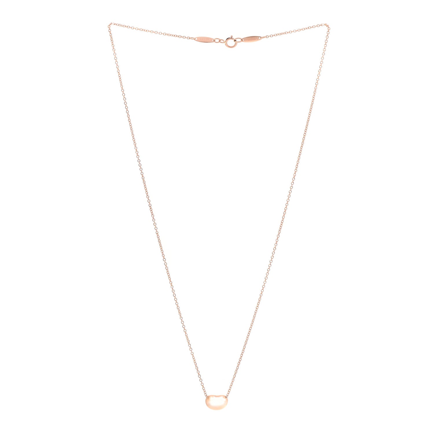 Tiffany 18K Rose Gold 9mm Elsa Peretti Bean Pendant Necklace 3 of 7