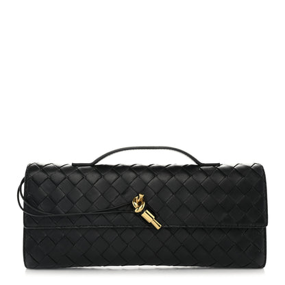 Bottega Veneta Nappa Intrecciato Long Andiamo Top Handle Clutch Black 1 of 12