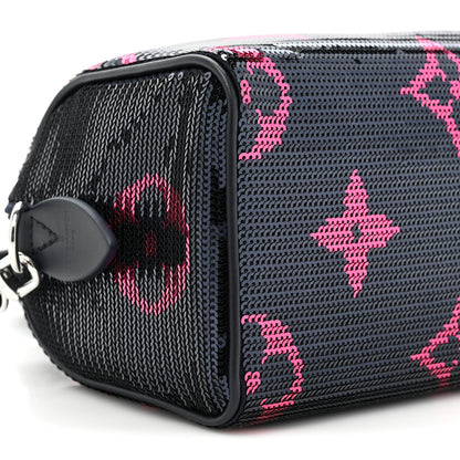 Louis Vuitton Giant Monogram Sequins Speedy Bandouliere 18 Navy Fuchsia 8 of 8