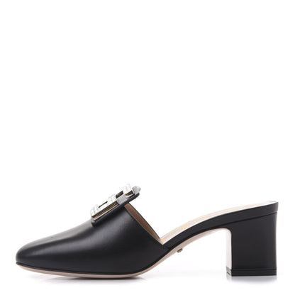 Gucci Malaga Kid Crystal Square G Madelyn Mules 37 Black 1 of 9