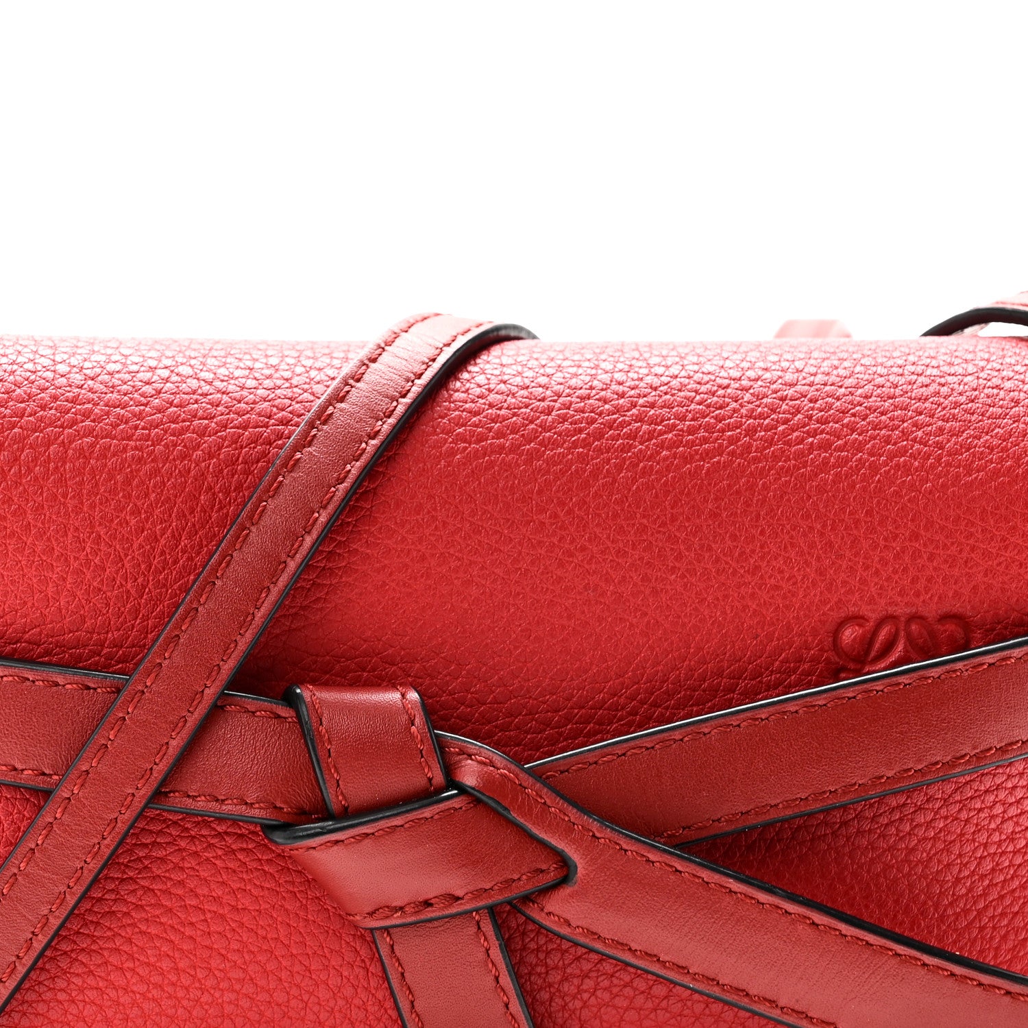Loewe Grained Calfskin Mini Gate Crossbody Bag Scarlet Burnt Red 7 of 9