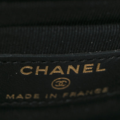 Chanel Lambskin Quilted Top Handle Flap Clutch With Chain Black 6 of 11