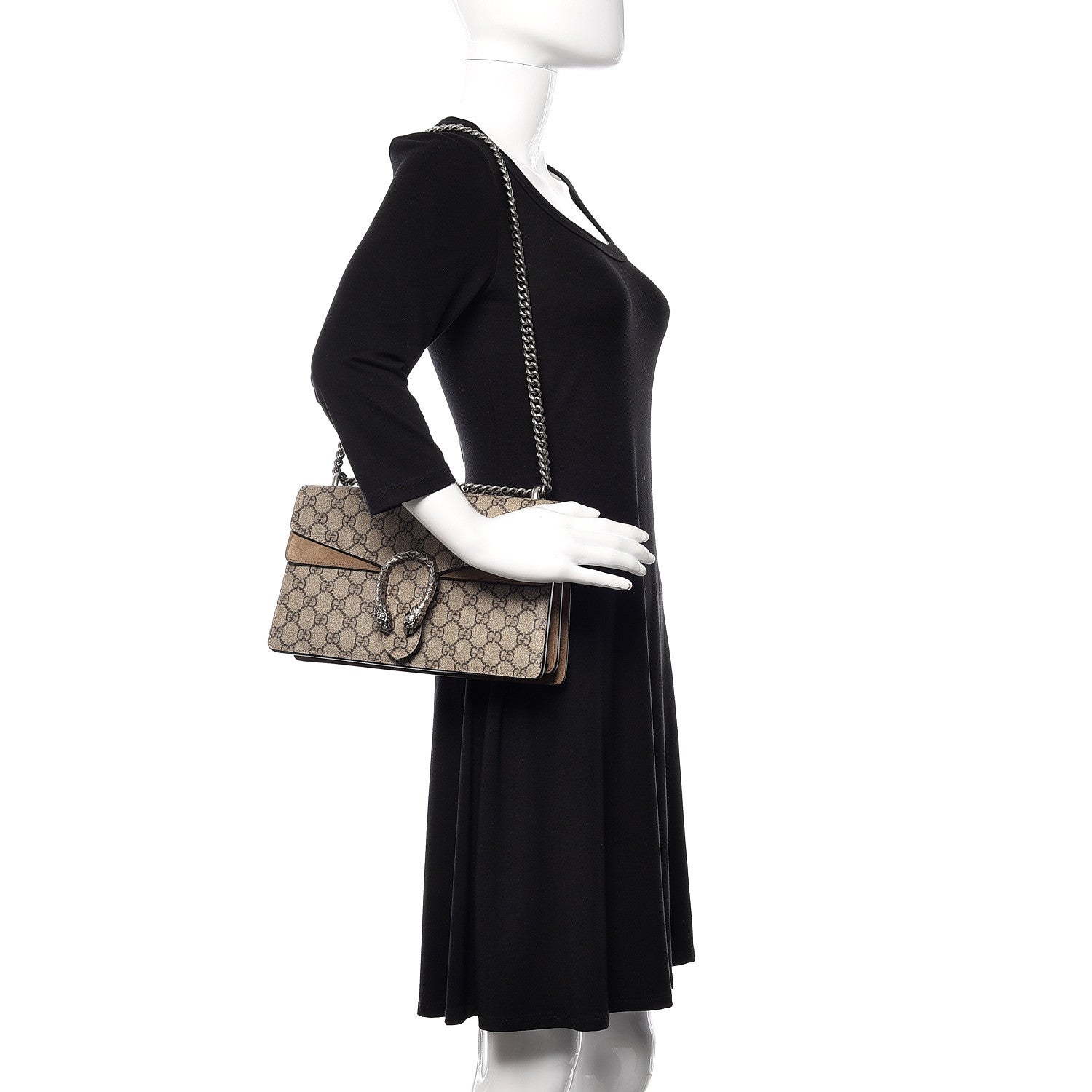 Gucci GG Supreme Monogram Small Dionysus Shoulder Bag Taupe 2 of 11