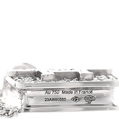 Hermes 18K White Gold Diamond Constance Amulettes Pendant Necklace 5 of 7