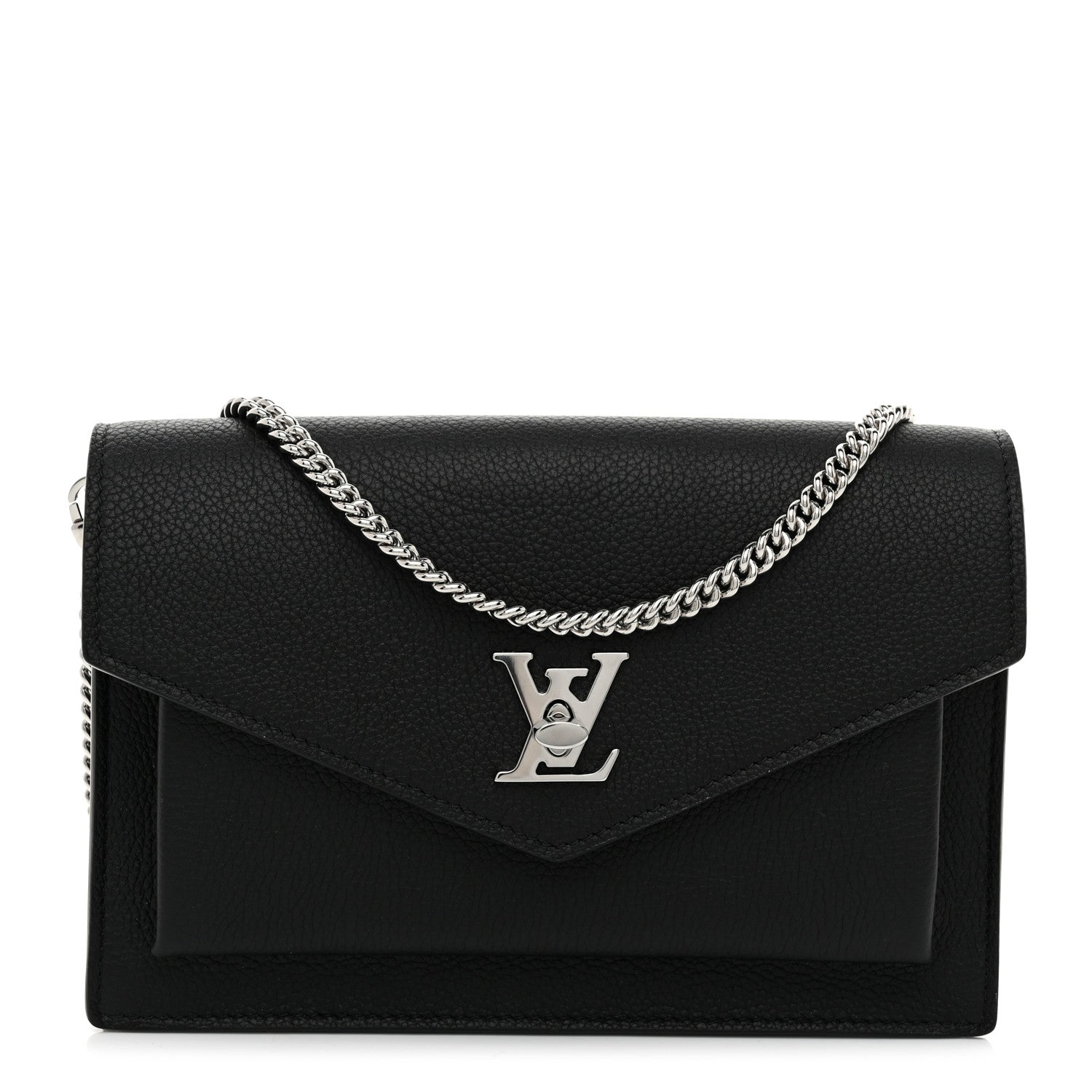 Louis Vuitton Soft Calfskin My Lockme Chain Pochette Black 1 of 9