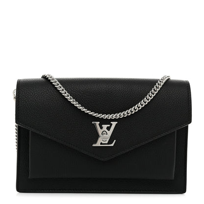 Louis Vuitton Soft Calfskin My Lockme Chain Pochette Black 1 of 9