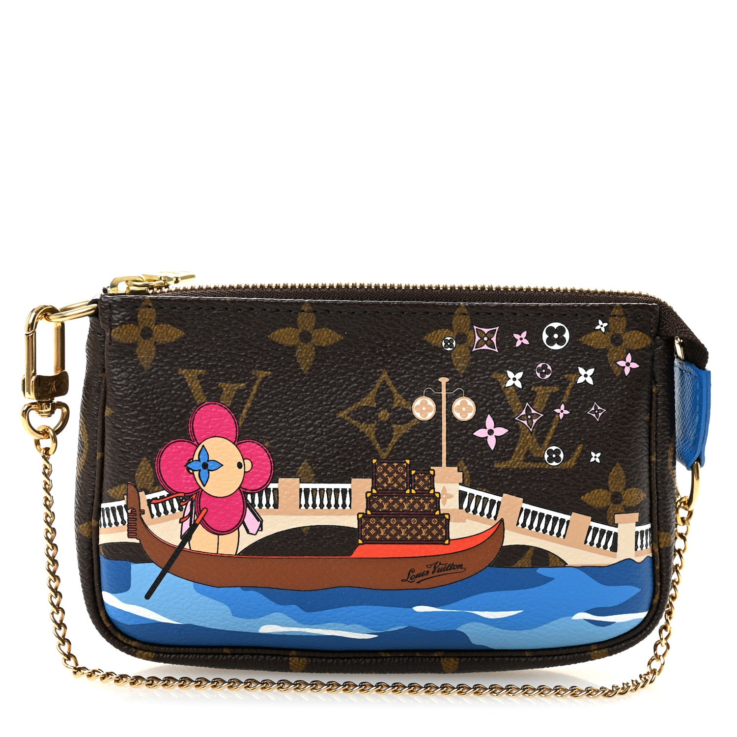 Louis Vuitton Monogram 2019 Christmas Animation Mini Venice Pochette Accessories Blue 1 of 7