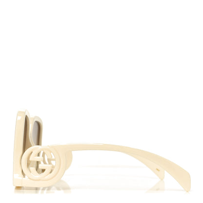 Gucci Acetate Rectangle Frame Sunglasses GG1326S White 3 of 7