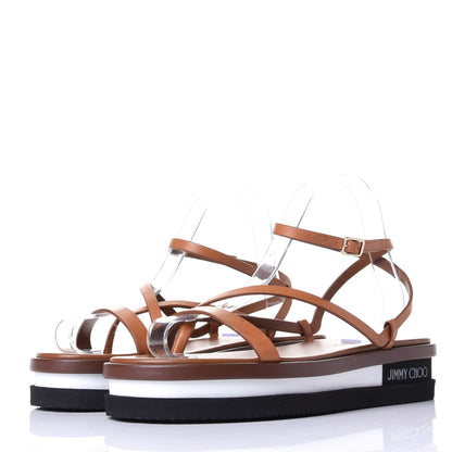 Jimmy Choo Vachetta Pine Platform Sandals 40.5 Cuoio 3 of 10