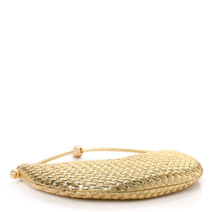 Bottega Veneta Metallic Nappa Intrecciato Medium Turn Pouch Gold 4 of 9