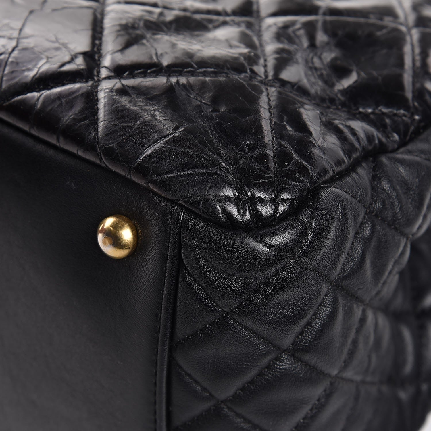Chanel Glazed Calfskin Quilted Mademoiselle Tote Black 12 of 12