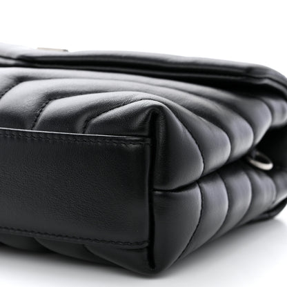 Saint Laurent Calfskin Y Quilted Monogram Toy Loulou Crossbody Satchel Black 12 of 13
