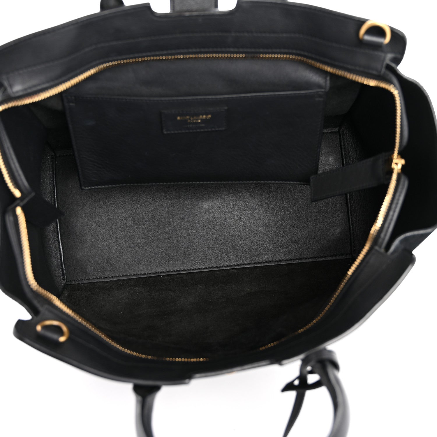 Saint Laurent Calfskin Suede Small Monogram Downtown Cabas Black 5 of 12