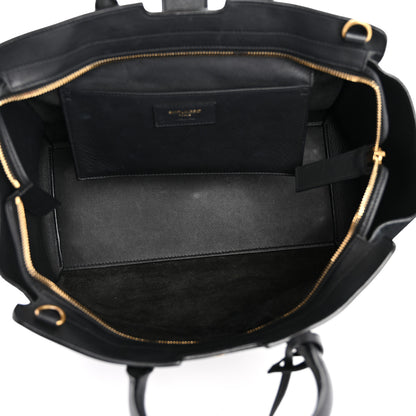 Saint Laurent Calfskin Suede Small Monogram Downtown Cabas Black 5 of 12
