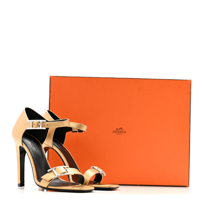 Hermes Chevre Judy 105 Sandals 37.5 Dore 10 of 10