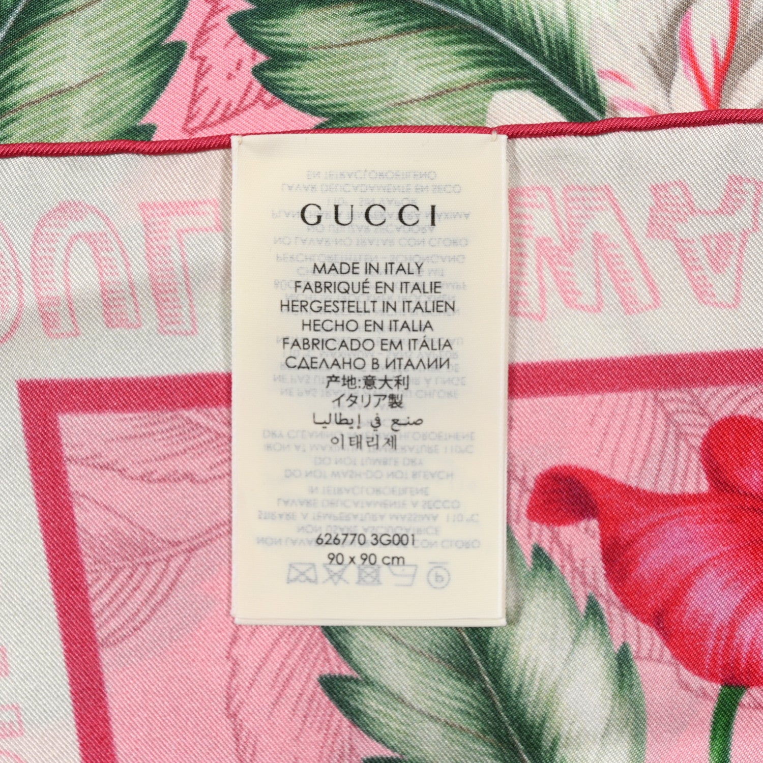 Gucci Silk Twill Dream Hawaiian Square Scarf Roseate 3 of 4