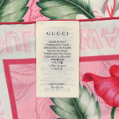 Gucci Silk Twill Dream Hawaiian Square Scarf Roseate 3 of 4