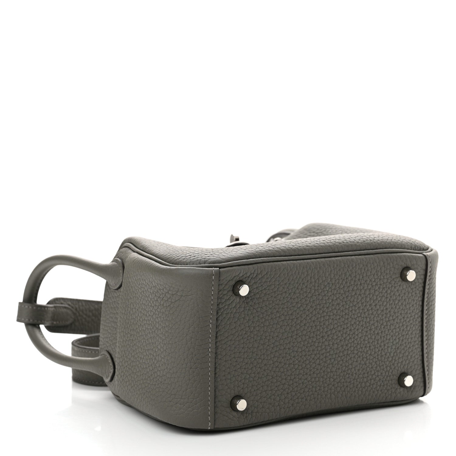 Hermes Taurillon Clemence Mini Lindy 20 Gris Meyer 4 of 11