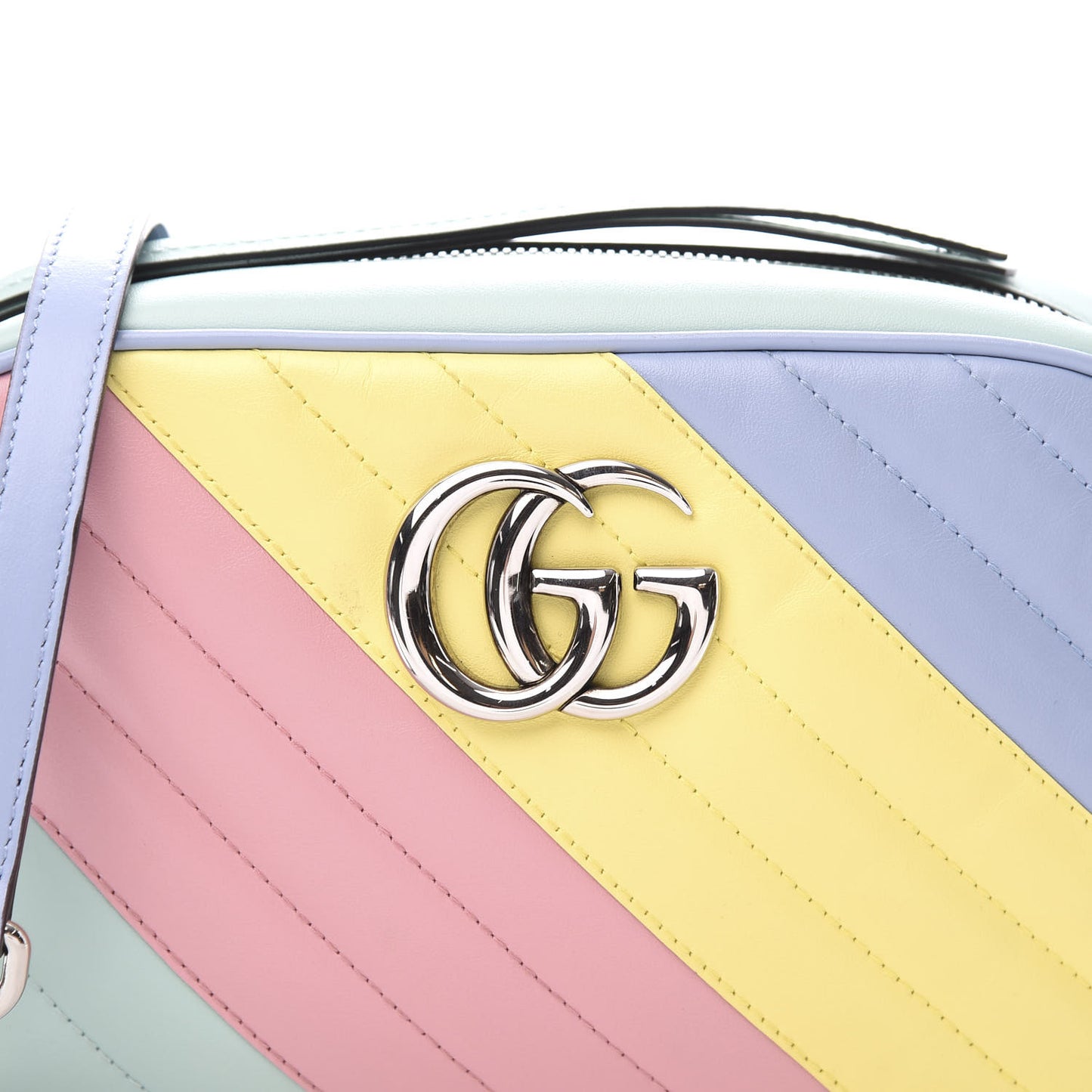 Calfskin Matelasse Diagonal Small GG Marmont Chain Shoulder Bag Multicolor Pastel