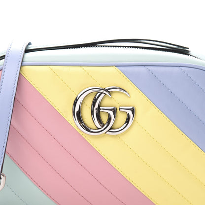 Gucci Calfskin Matelasse Diagonal Small GG Marmont Chain Shoulder Bag Multicolor Pastel 10 of 11