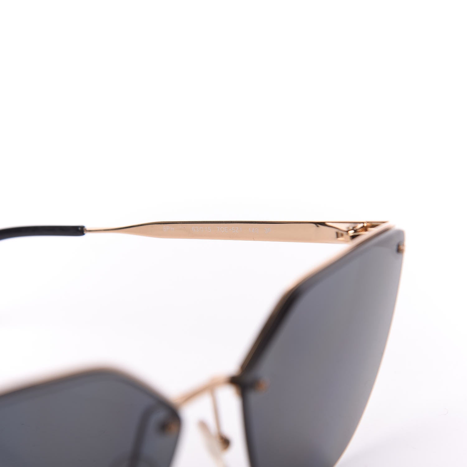 Prada Metal Polarized Cat Eye Sunglasses SPR 68T Black 6 of 9