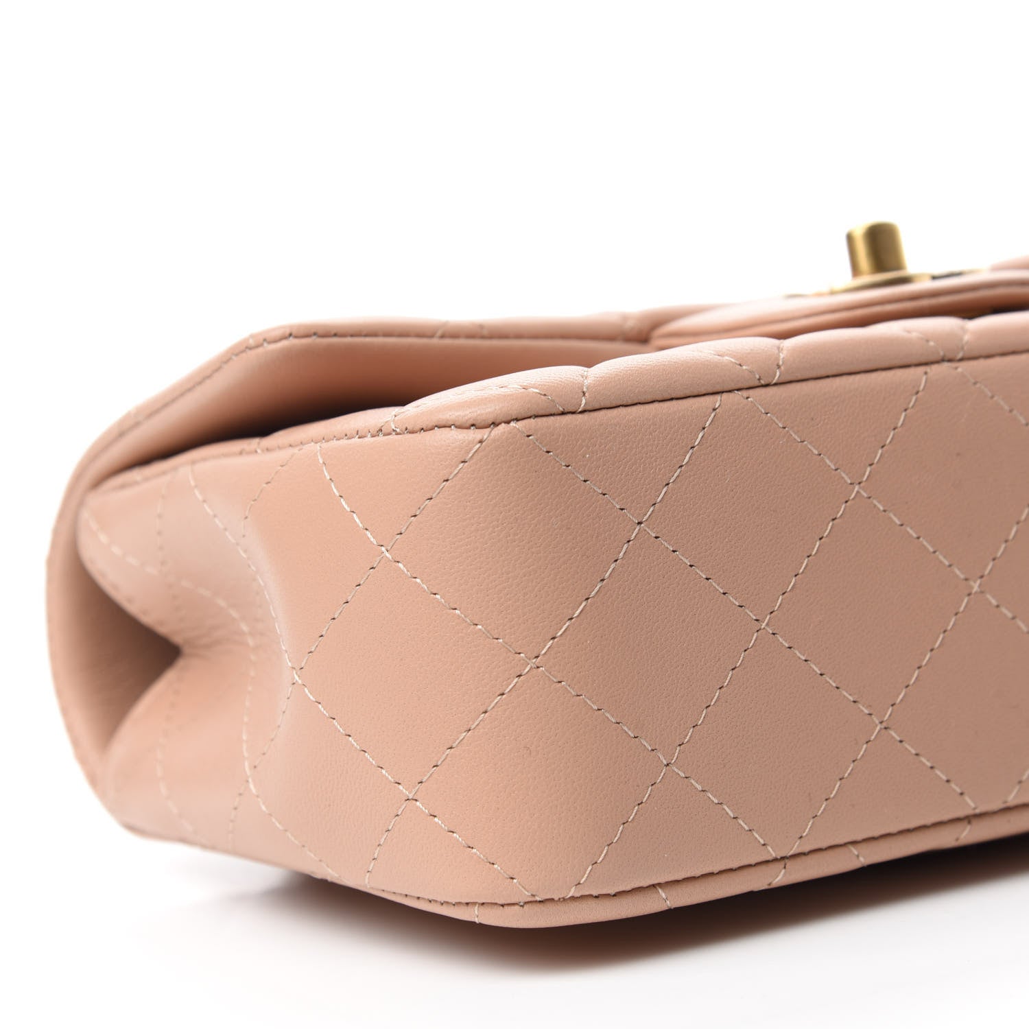 Chanel Lambskin Quilted Mini Top Handle Rectangular Flap Beige 6 of 11