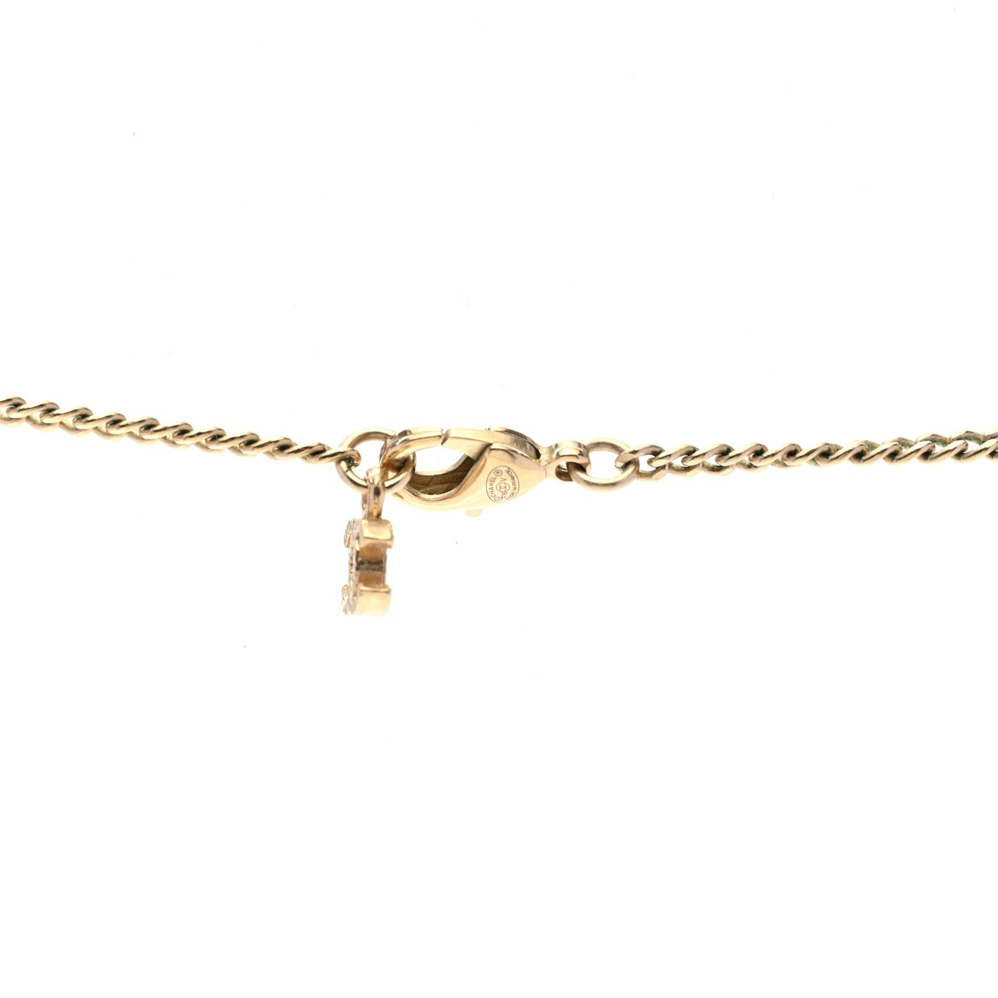 Baguette Crystal CC Necklace Gold