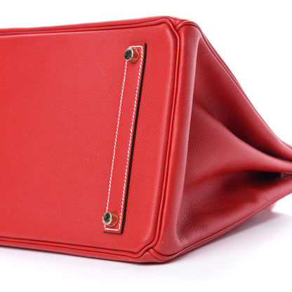 Hermes Epsom Candy Birkin 35 Rouge Casaque Bleu Thalassa 7 of 12