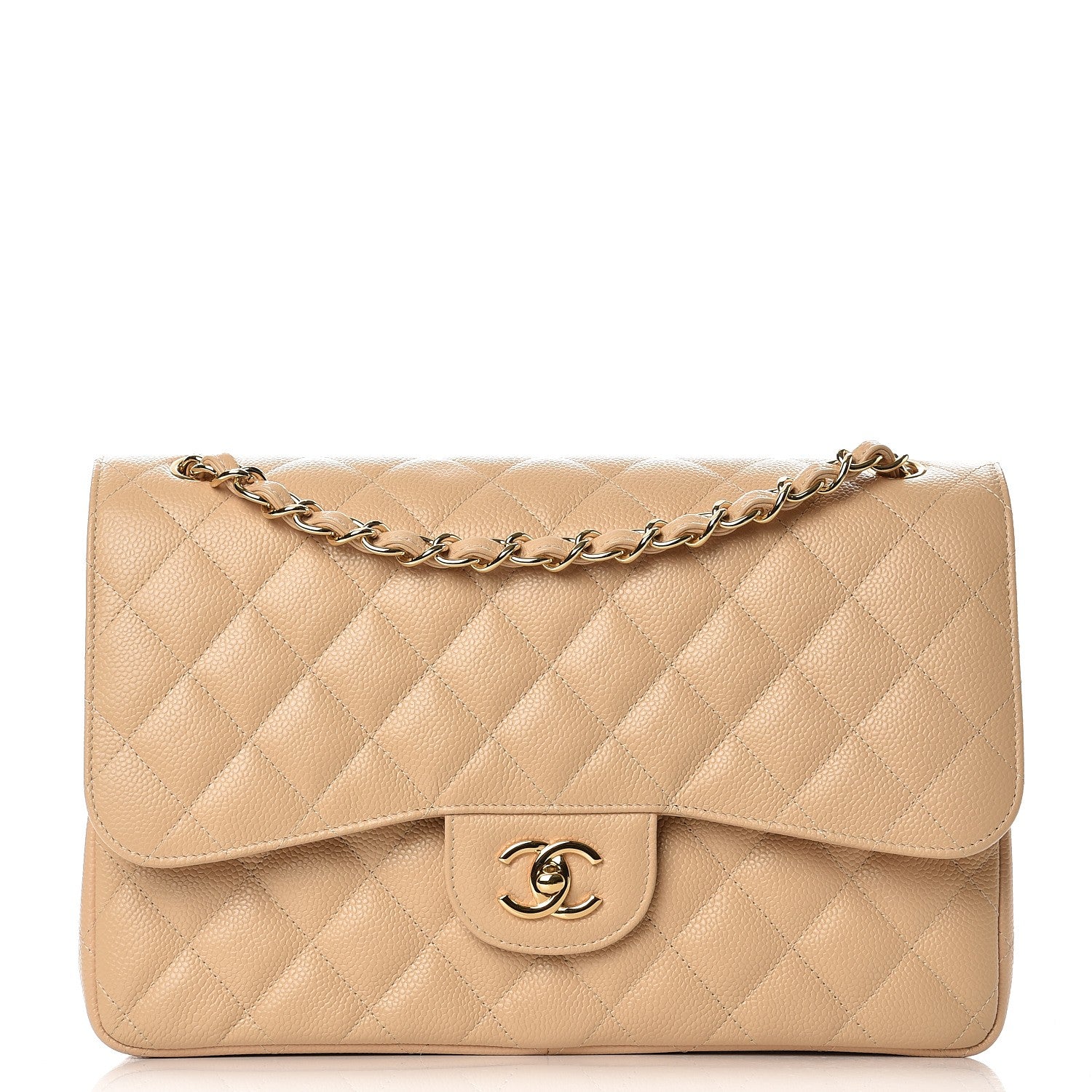 Chanel Caviar Quilted Jumbo Double Flap Beige Clair 1 of 8