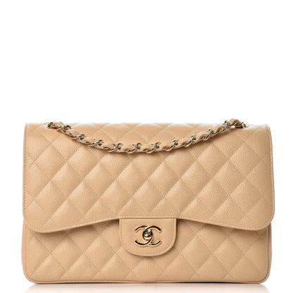 Chanel Caviar Quilted Jumbo Double Flap Beige Clair 1 of 8
