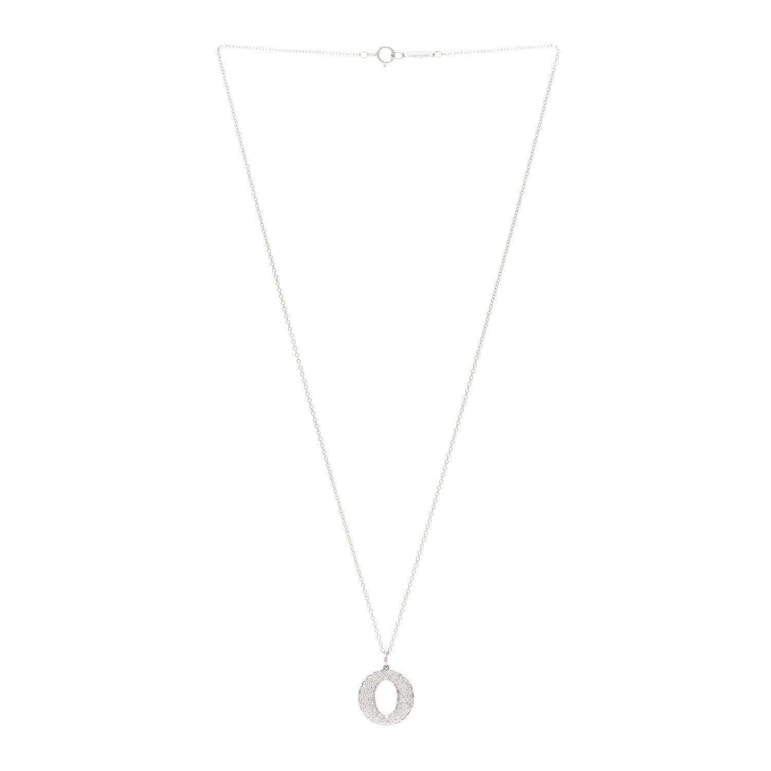 Tiffany Platinum 18K White Gold Diamond Elsa Peretti Mini Sevillana Pendant Necklace 3 of 4