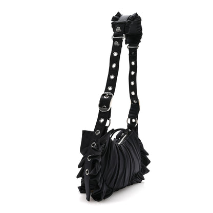 Balenciaga Ruffled Jersey Le Cagole Shoulder Bag XS Black 4 of 11