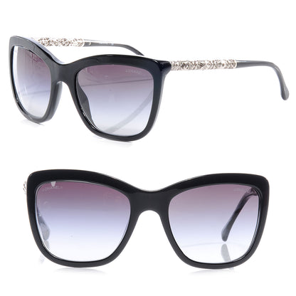 Chanel Bijoux Exclusive Sunglasses 5268 Black Silver 1 of 5
