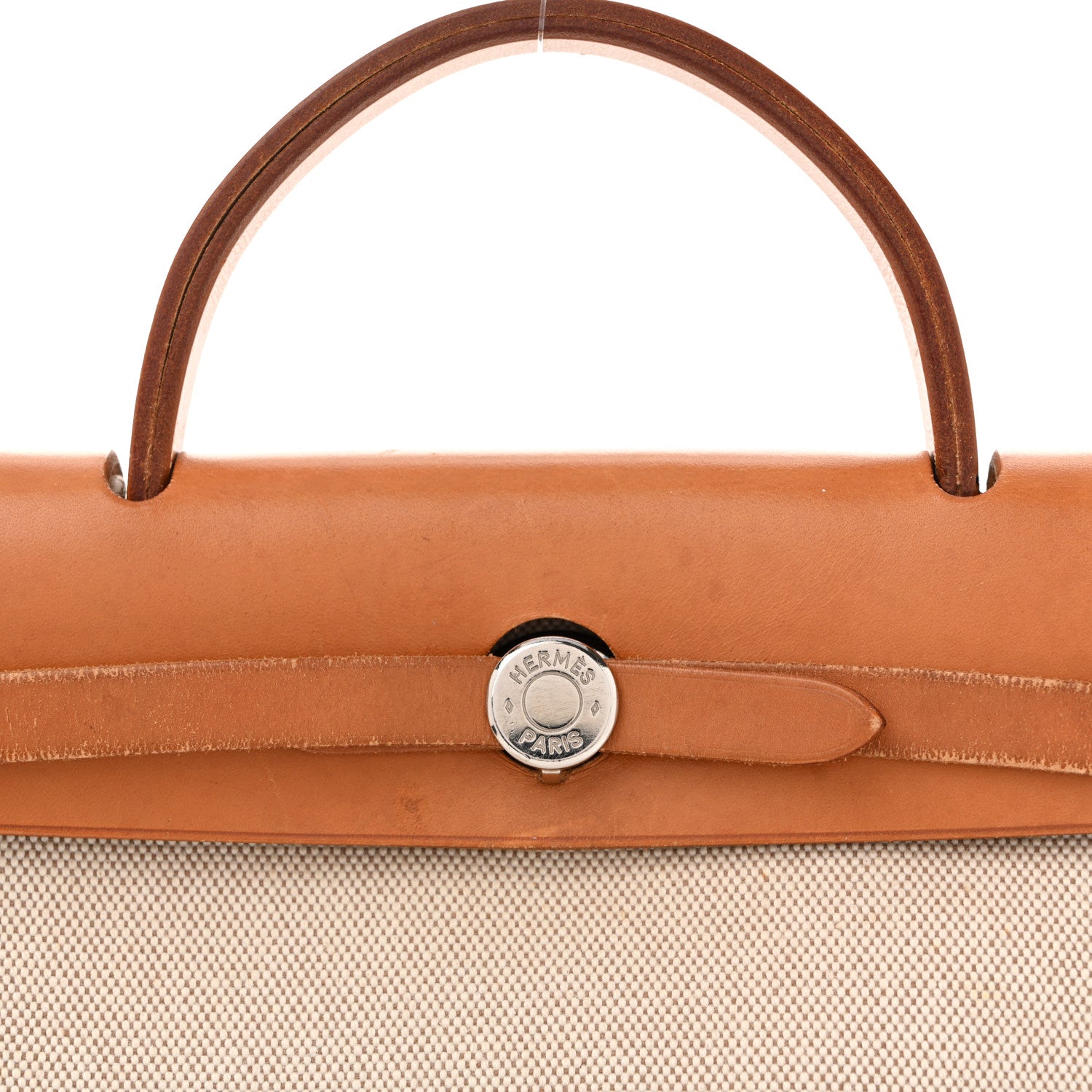 Hermes Toile Vache Calfskin Herbag PM 30 Black Natural 9 of 11