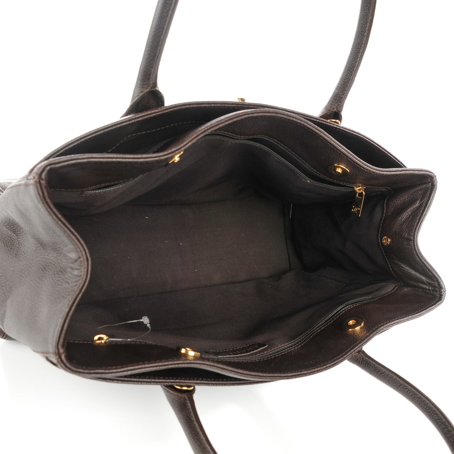 Calfskin Cerf Executive Shopper Tote Brown