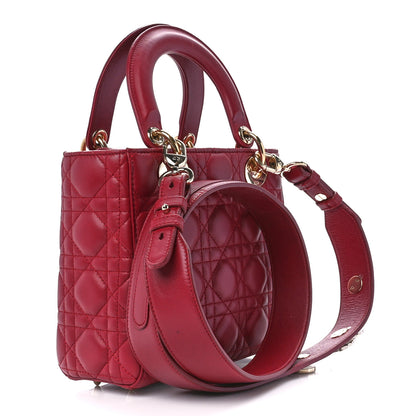 Christian Dior Lambskin Cannage Small Lucky Badges My Lady Dior Red 3 of 14