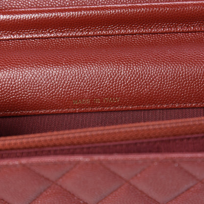 Chanel Iridescent Caviar Quilted Square Wallet On Chain WOC Burgundy 7 of 11