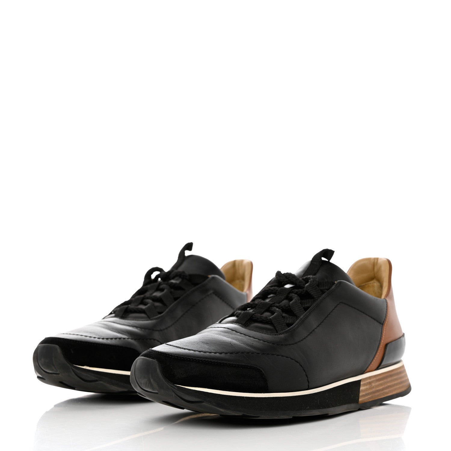 Hermes Calfskin Mens Miles Sneakers 42.5 Black 3 of 10