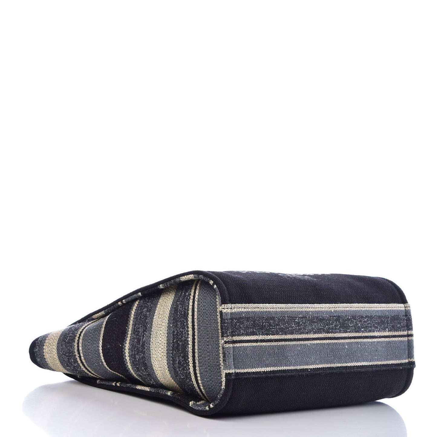 Striped Canvas Small Deauville Tote Dark Blue