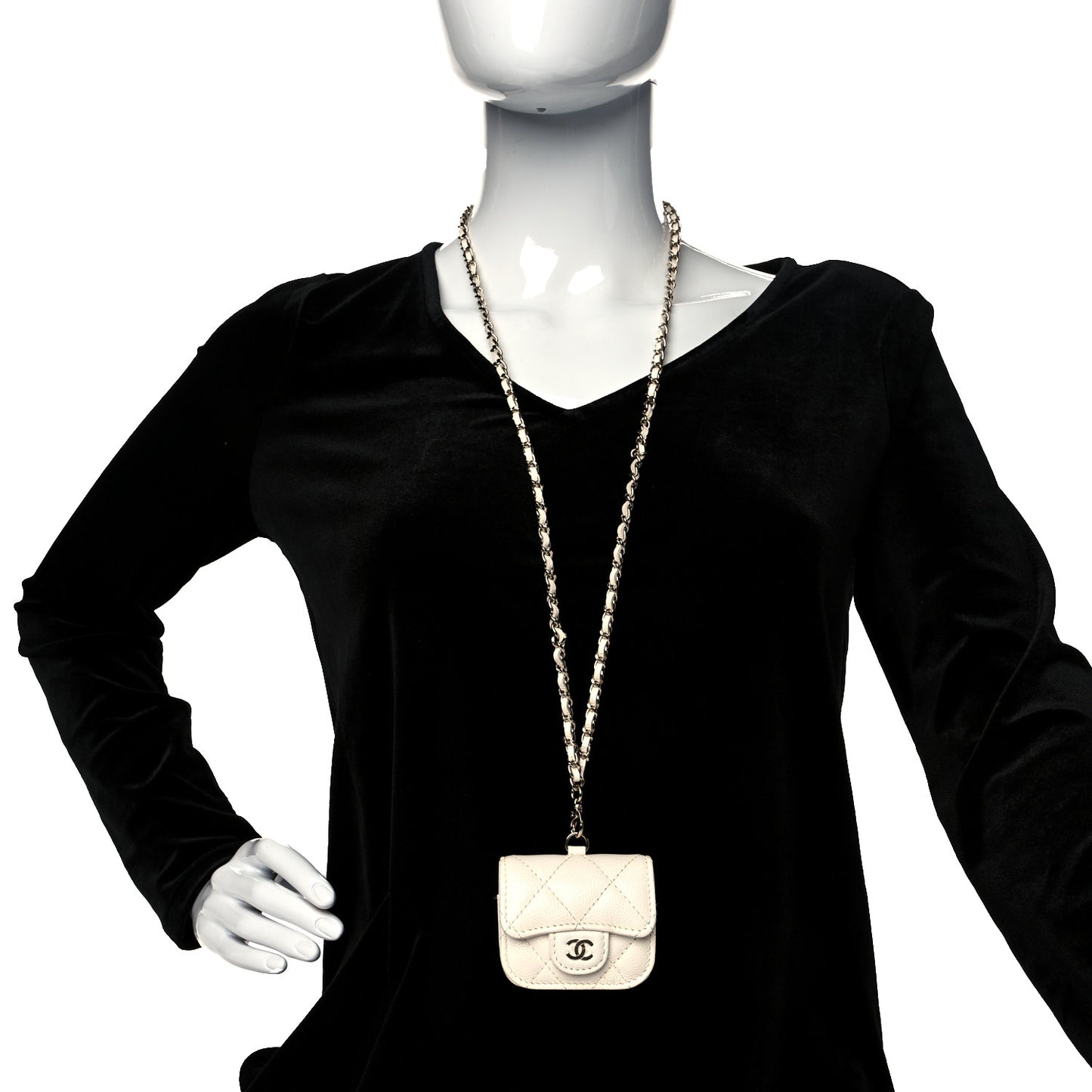 Caviar Quilted Airpods Pro Case White