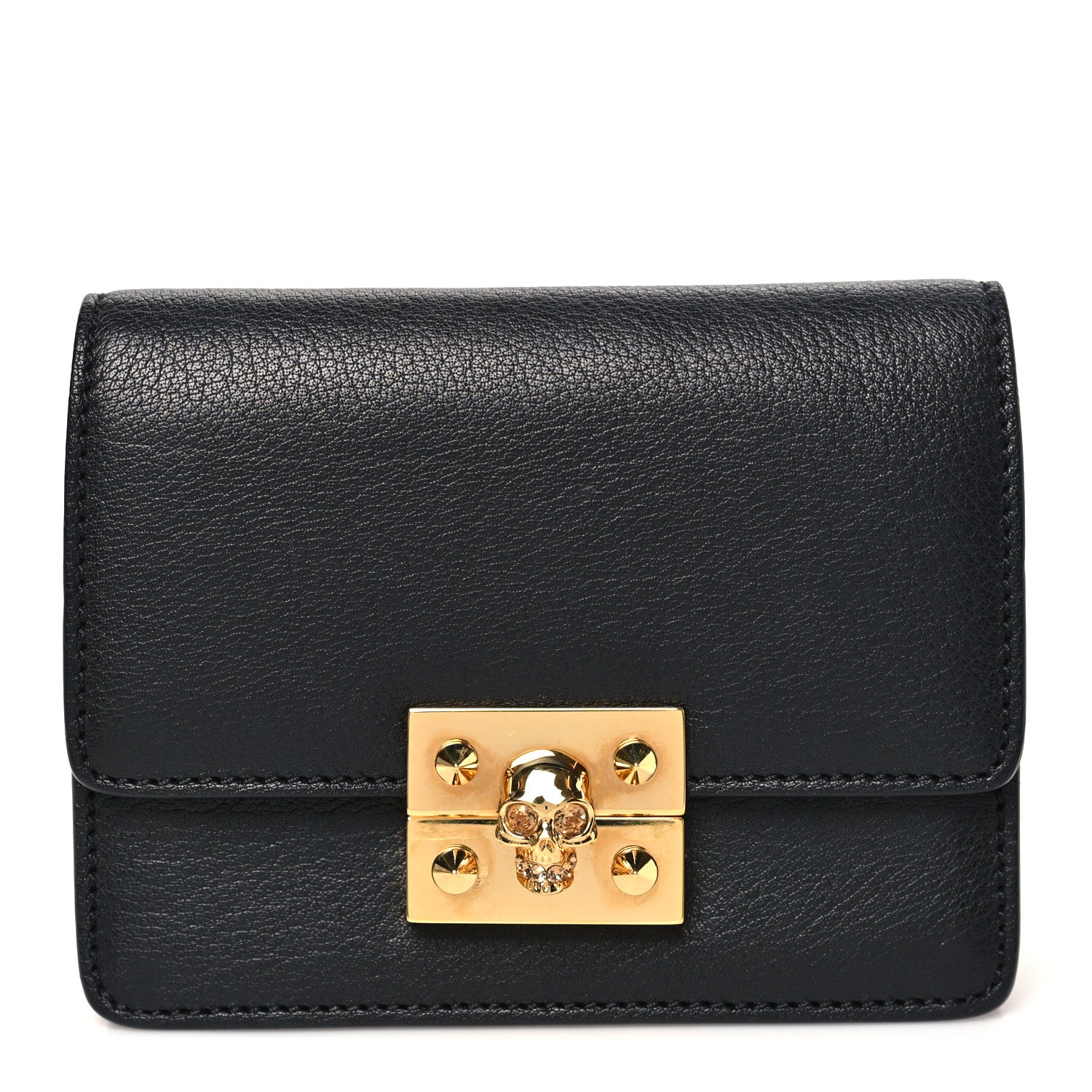 Alexander McQueen Calfskin Skull Mini Clutch Black 1 of 18